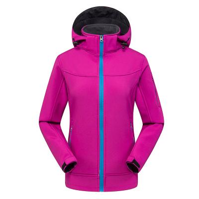 China Custom Made Waterproof Women Waterproof Soft Winter Golf Jacket 100% Polyester Purple Shell Jackets for sale