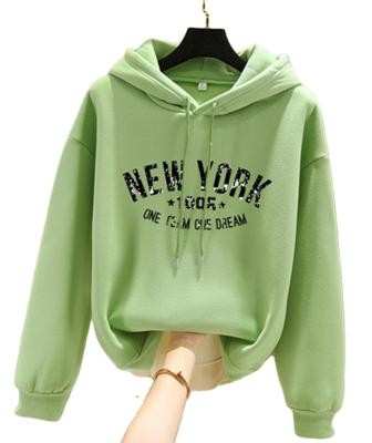 China Favorable price spring and autumn hot sale breathable customize women's hooded sweater with printing and hood string for sale