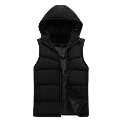 China Streetwear Breathable Vest Customs Big Size Man Thickened Waterproof Warmer Men's Black Waistcoat for sale