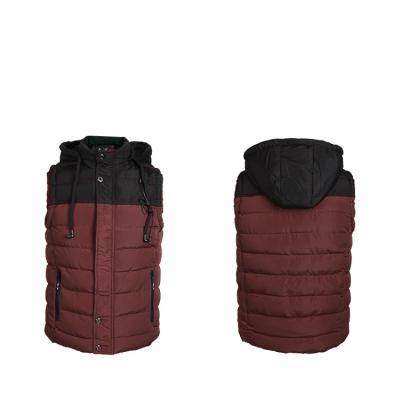 China Customs raincoat manufacturer direct sales thickened high quality hot men's padded sleeveless vest with detachable hood for sale