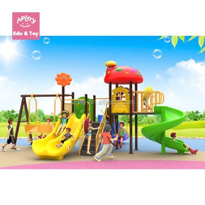 China Outdoor Playground Plastic Playground Kids Swings And Slides Play Set for sale