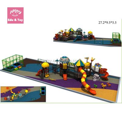 China Plastic Playground Community Playground Equipment For Kids Park Outdoor Entertainment Plastic Playhouse Slide Set for sale