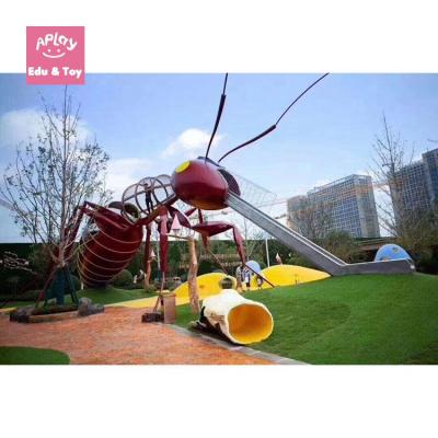 China Large Ant Plastic Outdoor Playground Slide Climbing Park Installation Landscape Playground Metal Playhouse Structure for sale