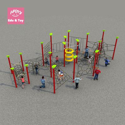 China Plastic Playground Rope Metal Playing Games Structure Outdoor Kids Climbing Playground Equipment for sale