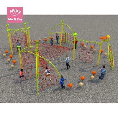 China Plastic Structure Equipment Playground Gym Net Rope Playground Kids Outdoor Climbing Frames for sale