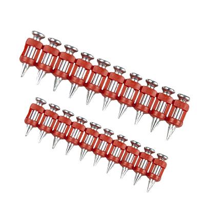 China Flat Red Plastic Strip Gas Concrete Nails for sale