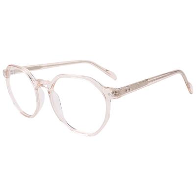 China Cheap Wholesale Handmade Glasses Frames Crystal Acetate Frames Round Shape Newest Fashion Glass Optical Frames for sale