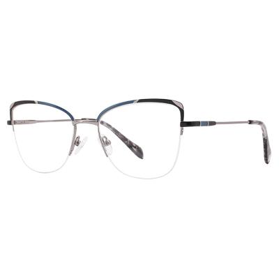 China 2022 Fashion Metal Glass Frames Women Eyeglasses Metal Optical Frames With Mono Block Spring Hinge Frames for sale