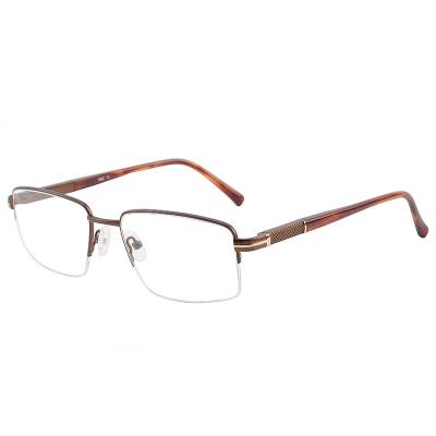 China Fashionable Men's Rim Titanium Spectacle Frames For Glass Half Optical Frames In Stock Ready for sale