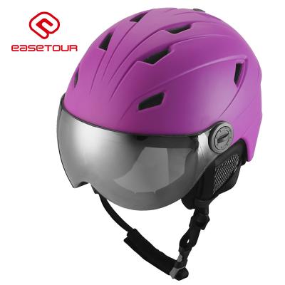 China Hot Selling EASETOUR Compounds Custom Snowboard Helmet Outdoor Sports Skiing Adult Helmet With Glass for sale