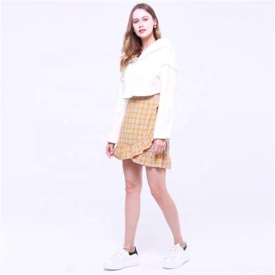 China Breathable Custom Made High Quality White Crop Hoodies Women Clothing Top Fashionable Cropped Top for sale