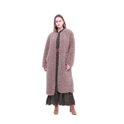 China Dry cleaning ladies coats long fur coats modern women winter warm teddie jackets for sale