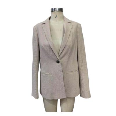 China Wholesale New Design Fashion Female Blazer Jacket Solid Color Breathable Women Blazers Casual With Bottom for sale