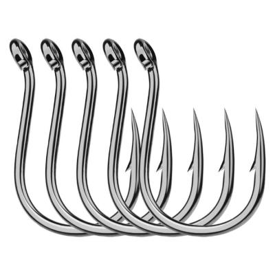 China WEIHE 1/0-6/0# 100pcs High Carbon Steel Barbed Carbon Fish Hook With Packing Set for sale