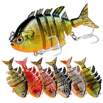 China ABS WeiHe Plastic 6 Sections Fishing Lure 14.5g/8cm Sunfish Swimbait Sunfish Bait 6# Black Hook Artificial Hard Fishing Tackle for sale