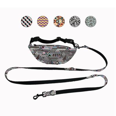 China Custom Pattern Hand Padded Free Dog Leash With Pocket Dog Leash Sublimation Dog Running Rope With Pocket for sale