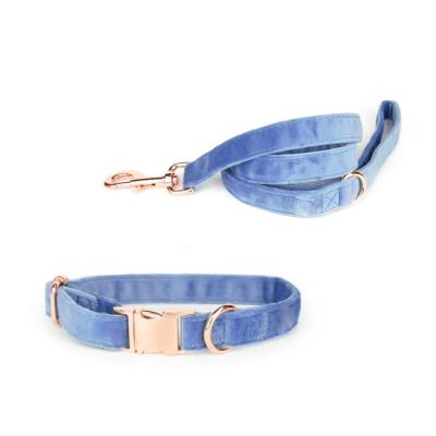 China Comfy Luxury Gold Metal Buckle Fabric Velvet Dog Collar and Leash Sets with Custom Dog Harness Bow Link Vegan Cotton Velvet Vest Para for sale