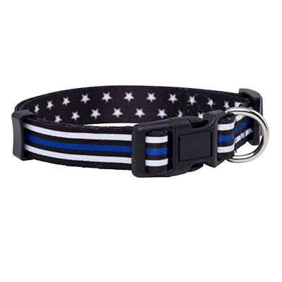 China DETACHED Stars Slim Blue Line Dog Collar for sale