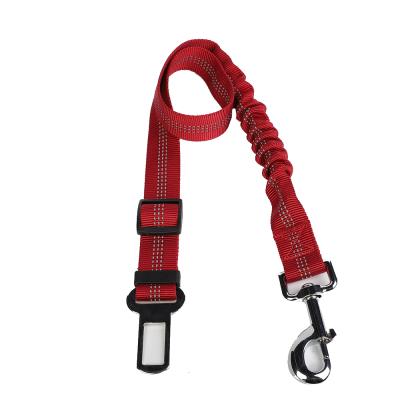 China Bungee Dog Leash Safety Seat Belt Reflective Red Nylon Elastic Reflective Car for sale