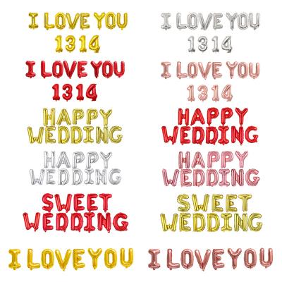 China Wedding Party 16 Inch Wedding Balloon Letter I Love You Proposal Decorated Foil Balloon Set Wedding Happy Valentine's Day Sweet for sale