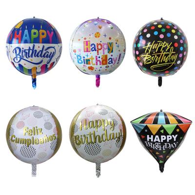 China Spanish 22 Inch Printed Letter 4D Foil Balloon Birthday Party Decoration Spanish Round 4D Balloon Wholesale Toy for sale