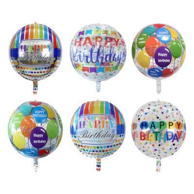 China Gift Toy 22 Inch Printed 4D Letter Aluminum Foil Balloon Birthday Party Decoration Round 4D Balloon Wholesale for sale