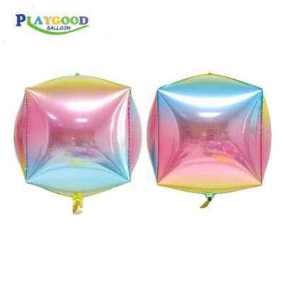 China Advertising Toy Hot Selling New Product Birthday Party Balloon Square Shape Gradient Ramp Color Foil Balloon For Party Decoration for sale