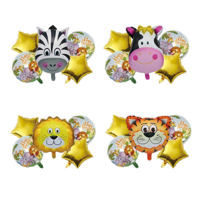 China Foil head balloon set head balloon set independent cardboard animal animal birthday party decoration wholesale wholesale for sale