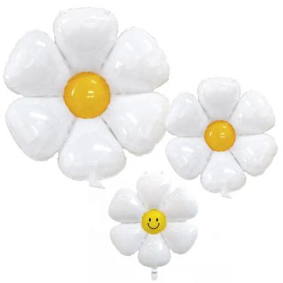 China Baby Daisy Face Frangipani Smile Birthday Party Baby Shower Self-Sealing Foil Balloon Decorated Sunflower Balloons Wholesale for sale