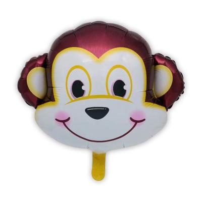 China Wholesale Medium Size Foil Balloon Animal Self-Sealing Lion Giraffe Tiger Monkey Pig Head Kids Birthday Party Balloon Animal for sale