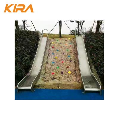 China cheap kids 3+ outdoor playground equipment with big stainless steel slide for sale for sale