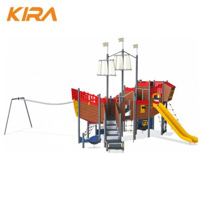 China Pirate Ship Wooden Playground Equipment Outdoor Kids 3+ Playground For Sale for sale