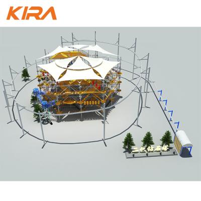 China Outdoor Obstacle Course 3+ Elevation Rope Course Ropes Challenge Course For Commercial Fun for sale