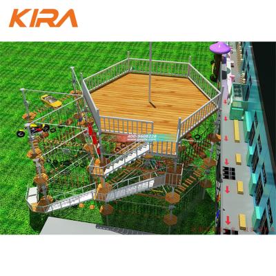 China Outdoor Adventure 3+ Climbing Rope Course Playground Equipment Kids / Adult Rope Obstacle Course for sale