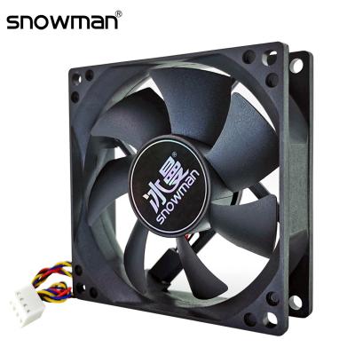 China Computer Case SNOWMAN 80mm 4 Pin PWM Fan Quiet Computer Case CPU Fan PC Cooler with DC12V Adjust Fan Speed for sale