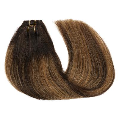 China Silky Straight Wave Rubygaga Clip In Human Hair Extensions 8pcs 16 Inch 130g Double Weft Real Lace Remy Hair for sale