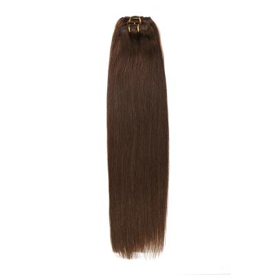 China Silky Straight Wave Thick Rubygaga Clip In Hair Extensions Hair 8 Pcs 20 Inch 150g Lace Weft Real Remy Hair Extensions Chocolate 100% for sale