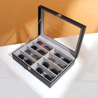 China Handmade Wholesale Custom Leather Multiple Sunglasses MDF Organizer Storage Box /PU Display Boxes for sale