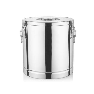 China Eco-Friendly Large Capacity Stainless Steel Heat Insulation Barrel Double Wall Food Container Foam Ice Bucket for sale