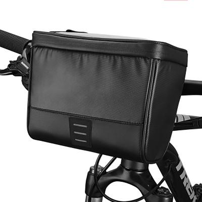 China Functional Sports Bicycle Bag Handlebar Bag Bike Front Basket Thermal Insulation Storage Pack Frame Tube Bag With Touch Screen Phone Holder for sale