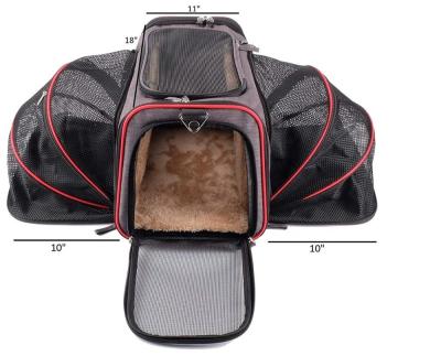 China Sustainable Airline Approved Expandable Soft Sided Pet Travel Carrier With Bilateral Expansion For Cats Dogs Kittens Puppies for sale