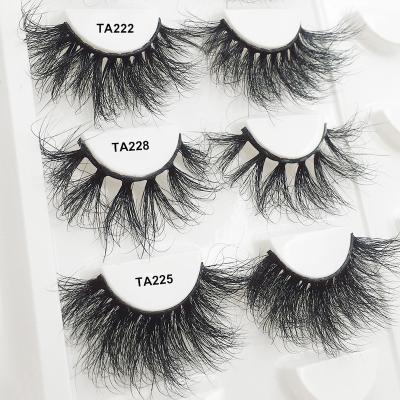 China Wholesale Fluffy Lashes Fluffy Strands 25mm Mink Eyelashes Colored Boxed Dramatic Bulk for sale