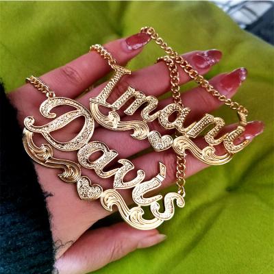 China FASHIONABLE Personalized Custom LOGO Name Necklace Jewelry Gold Plated Pendant for sale