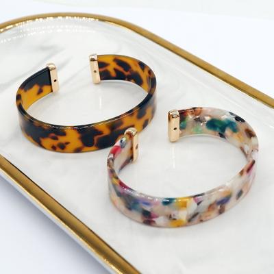 China BOHIME Opened C Shape Tortoiseshell Acetate Acrylic Cuff Bracelets For Women for sale