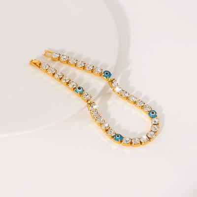 China New Arrival Vintage Trendy Jewelry Devil's Eye With Diamond Anklet Fashion Niche Anklet for sale