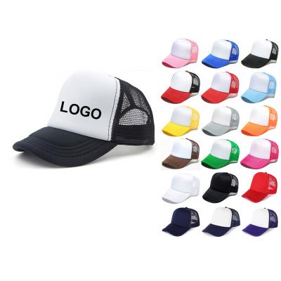 China Custom Baseball Mesh Foam Hat Trucker Hip Hop Logo 5 Panel Sports Gorras Gorros Embroidery Cotton Printing Dad Cap Wholesale COMMON White for sale