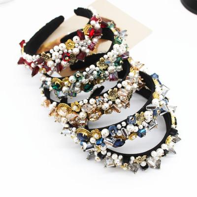 China Popular baroque fashion diamond personality luxury shiny headband full for sale