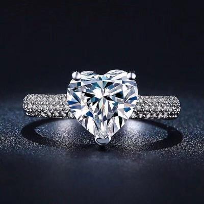 China CLASSIC Top Selling Zircon Jewelry Heart Shaped Diamond Ring For Women for sale