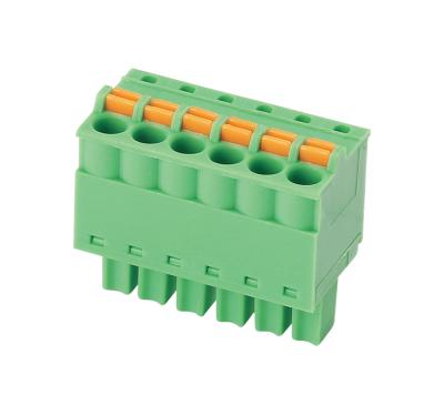 China Green Terminal Block Connector Pluggable Socket Sizes Spring Connector 3.5mm 3.81mm XY2500FD for sale