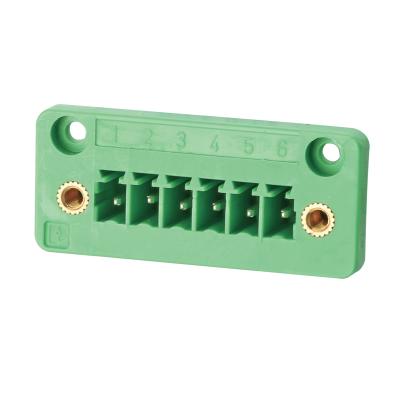 China Male and female 3.5mm pitchpluggable terminal block 3.81mm through the wall terminal block panel mount XY2500WC-3.5 for sale